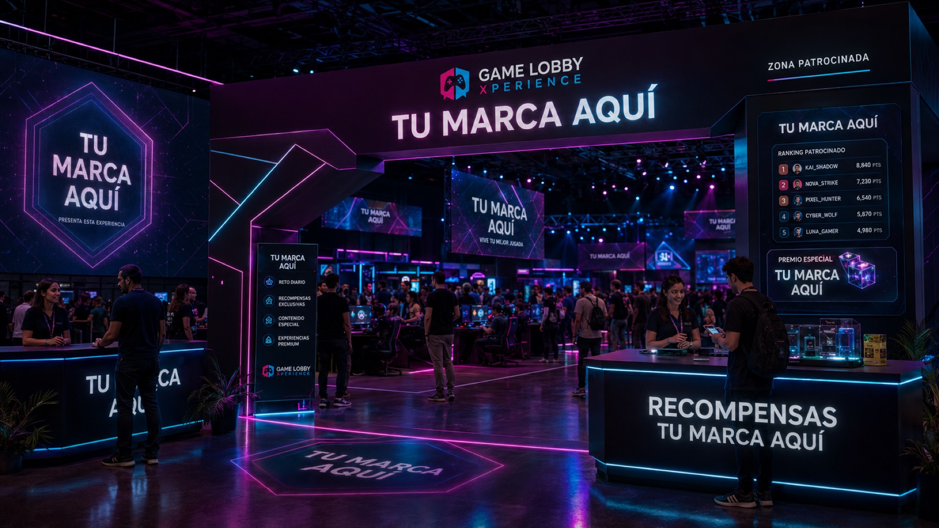 Concepto de zona de marca en GameLobby Xperience (vista previa conceptual)